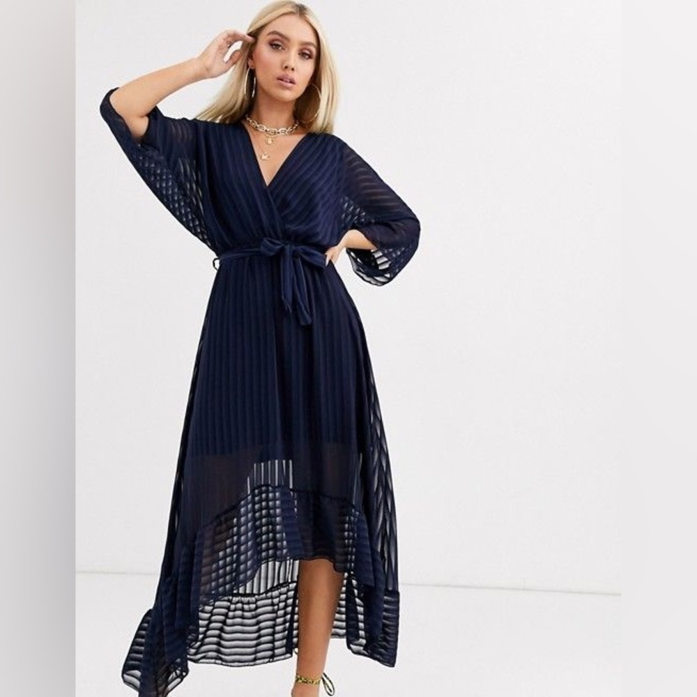 Boho navy blue dress